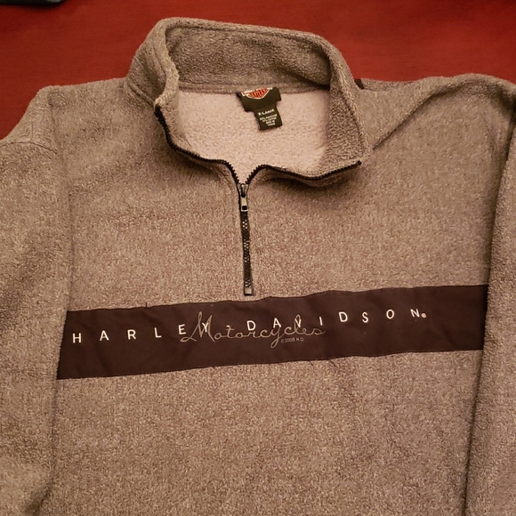 Harley-Davidson Charcoal and Black Zip-Up Sweater - Picture 2 of 5